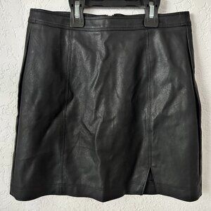Shinestar Black Faux Leather Skirt